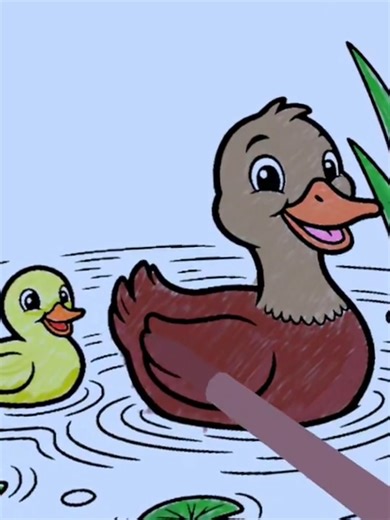 Outside The Lines Game - A happy family of ducks #relax #coloringtherapy #coloringbooks #vr #vrgaming #metaquest #felttippens #waxcrayons