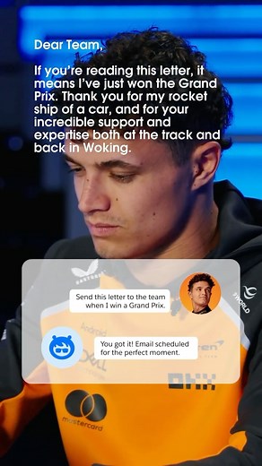 Salesforce on Instagram: "@mclaren Formula 1 Team driver @lando Norris knows fast cars aren’t made by chance; they’re built by a team. And delivering a message to the team at the optimal time after his monumental #MexicoGP win isn’t just luck. It’s the precision of Agentforce and Send Time Optimization. 🏁 #McLaren #F1"