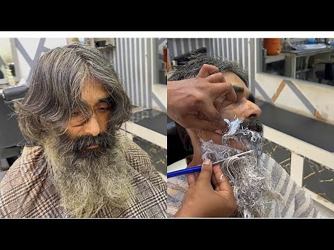 Full Hair & Beard Shave – You Won’t Believe His Final Look