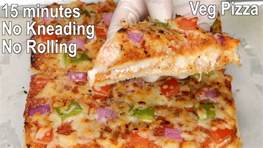 15 minutes veg pizza recipe | bread pizza at home. | Hands Touch