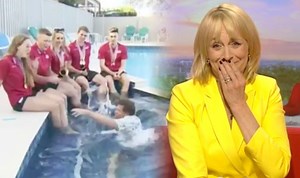 BBC presenter accidentally tumbles into water live on air