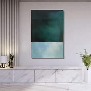 Mark Rothko Style Green and Blue Abstract Canvas Art - Etsy