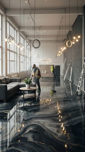 From Chaos to Luxury: Industrial Floor Transformed into Stunning Metallic Epoxy Masterpiece #epoxyf