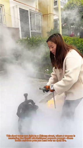 Old-School Chinese Popcorn: Watch This Vintage Cannon Popper in Action!