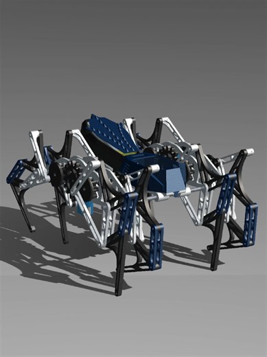 Part 3 Result to Motion Study, Theo Jansen Mechanism Based in concept Spider (Mechanical / Cyberpunk) Result before to print and assembly in real life #theojansen #solidworks #mecatronica #design