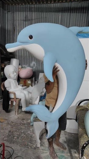 Dolphin carving styrofoam