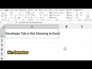 Developer Tab is Not Showing in Excel | How to Add the Developer Tab to Your Ribbon