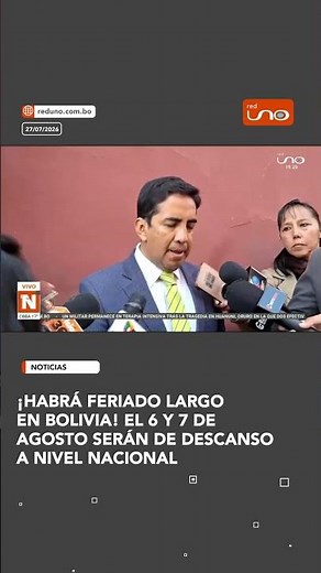 There will be a long weekend in Bolivia! August 6th and 7th will be national holidays