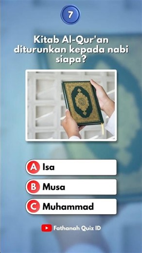 [Part 7] Kuis Tentang Nabi dan Rasul #kitabsuci #kuisislami #fathanahquiz