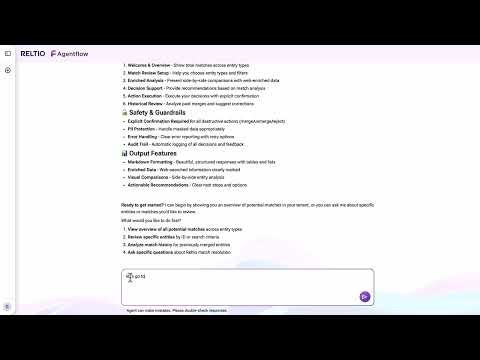 Reltio AgentFlow Demo