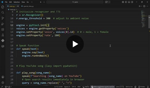 #python #ai #voiceassistant #machinelearning #computerscience #opensource #studentproject #buildinginpublic #jarvis | Muhammad Taha Tabassum