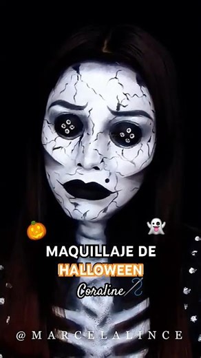 Probando maquillaje de la otra madre de Coraline 👁 | Maquillaje de Halloween fácil y aterrador 🎃