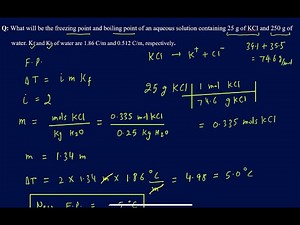How to calculate new freezing and boiling point when solute is added. Colligative properties.