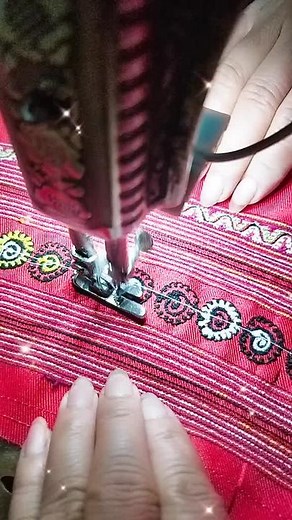 Sewing Techniques: Creating Patterns on Red Fabric