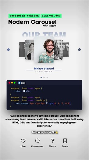 Modern Carousel #codewith_muhilan #css #coding #grid #response #carousel