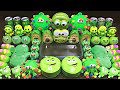 Green Slime | Mixing Random Things into Fluffy Slime | Satisfying Slime Videos #262