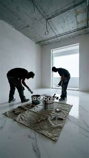 Marble Epoxy Floor That Looks Like Real Stone 🤯 #transformation #epoxyfloor #shorts