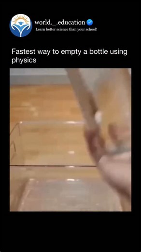 Science Explained | When you invert a water bottle, the outflow is slow because water leaving the bottle must be replaced by air entering through the same... | Instagram