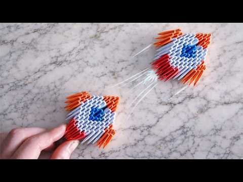 How to make a 3D origami Rocket. Modular origami rocket step by step instructions.
