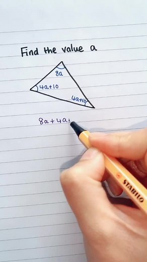 Angles, forming & solving equations all in one question! 🤩 #maths #algebra #shapes #easymaths #gcse #fyp #foryoupage #houseoftiktok #london #school