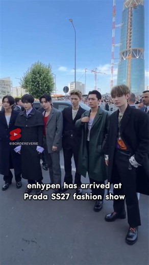 enhypen arrival at Prada SS27 fashion show + HBD Sunoo 🎂 #Jungwon #Jay #Jake #Sunghoon #Sunoo #Ni_ki