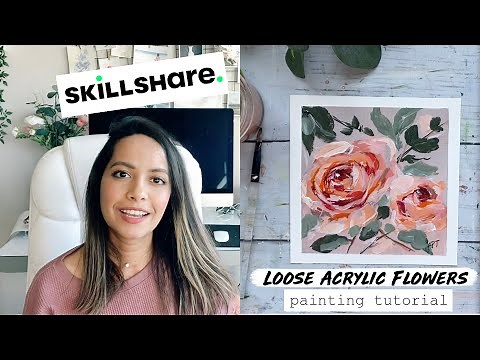 Abstract Flowers | How to Paint a Rose | Acrylic Painting Tutorial | SKILLSHARE