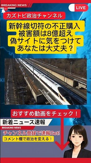新幹線ネット予約を悪切符不正購入被害が全国で相次ぐ#新幹線 #ネット予約 #不正購入 #切符 #JR東海 #エクスプレス予約 #スマートEX #パスワード流出 #偽サイト #詐欺 #逮捕 #ニュース