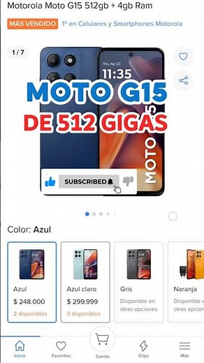 Motorola G15 512GB at an INCREDIBLE PRICE on Mercado Libre #puntoaltotecno #insearchofthebestprices