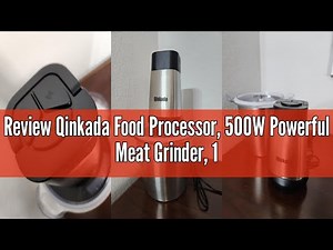 Review Qinkada Food Processor, 500W Powerful Meat Grinder, 14Cup Stainless Steel Bowl, 3 Speed Modes