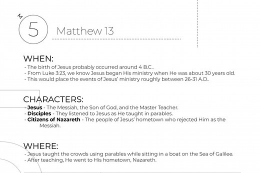 Matthew 13 Summary - Quick Bible Study — 2BeLikeChrist