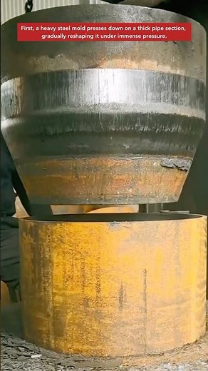 Epic Power! The Moment a Steel Pipe Transforms into a Reducer #powertools #machine #work