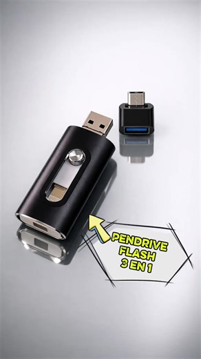 Pendrive flash 3 en 1 multidispositivo. #tecnologia #CompraSegura #tiktokshop #comprainteligente #pendrive