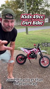 YOXIER 50cc Kids Dirt Bike, 2-Stroke Gas Dirt Bike, Gas Motorcycle for Kids 8-14, Gas Power Pocket Rocket Bike, Mini Bike with Front Rear Disc Brakes, Off Road Mini Motorcycle Max Load 330Lbs Red