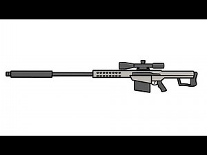 How to draw a BARRETT M82 gun easy | Drawing barret m107 sniper rifle step by step