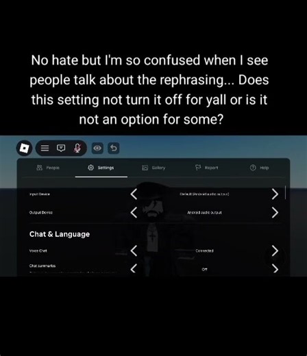 Help for roblox rephrasing and how to possibly turn it off. #roblox #fyp #creatorsearchinsights