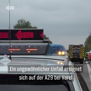 Ein Flugzeugabsturz? Dieser Eindruck entstand bei einem Unfall auf der A29. Das Kleinflugzeug war bei einem Zusammenstoß von einem Anhänger gerutscht. | NDR Niedersachsen