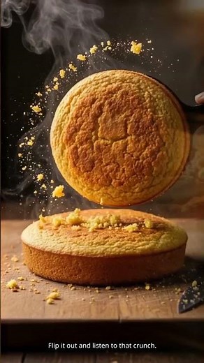 Crispy Cast Iron Cornbread with Gooey Cheese #shorts #foodhack #easyrecipe