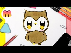 HOW TO DRAW A KAWAII OWL - Easy Kawaii Drawings - HOW TO DRAW KAWAII ANIMALS