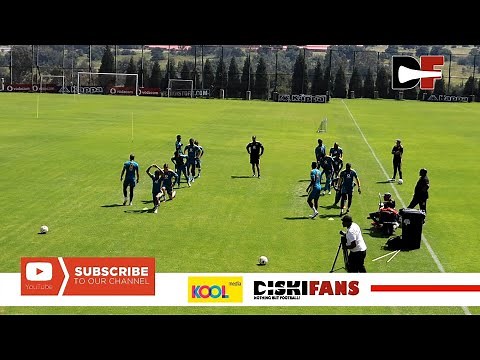 Kaizer Chiefs players warming-up and training