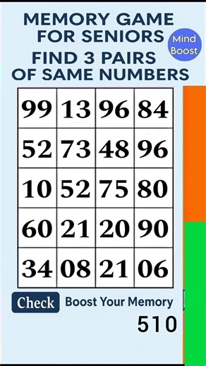 Brain Exercise for Seniors – A Simple Challenge for Sharp Minds | Match the Numbers