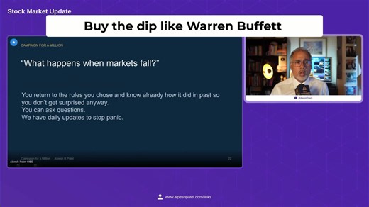 Market crash? Stay calm, buy the dip. Turn downturns into opportunities to grab top companies at a discount. Buffett's move. #investing #stockmarket #finance #WarrenBuffett #money
