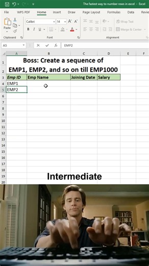 The fastest way to number rows in excel 🤯 #exceltips #spreadsheets #office