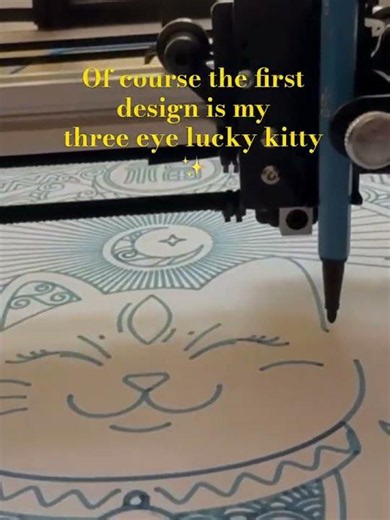 Satisfying Cat Art Print with iDraw H A3 Pen Plotter! 🐱✨