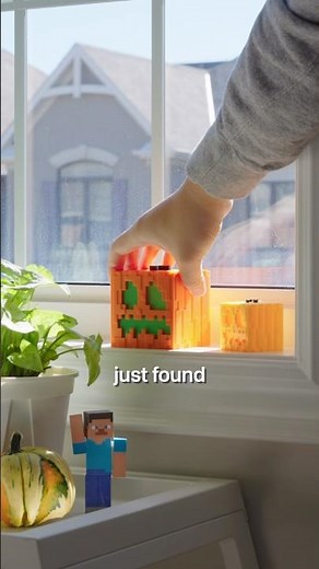 Make a Minecraft Pumpkin Lantern in Real Life 🎃🦇 #Minecraft #halloween