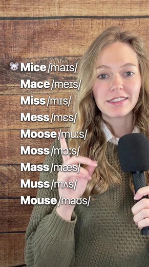 Do you know the difference? 🐭 Mice /maɪs/ plural of “mouse” 💥 Mace /meɪs/ a heavy club; also a spice 🥀 Miss /mɪs/ to feel the absence of; to fail to hit; title for women 🗑️ Mess /mɛs/ a disorderly or untidy situation 🫎 Moose /muːs/ a large deer-like animal 🌿 Moss /mɔːs/ a small, soft plant that grows in damp places ⚖️ Mass /mæs/ a large quantity; also a religious service 🧺 Muss /mʌs/ to make something messy or untidy 🐁 Mouse /maʊs/ a small rodent Ready to speak English like a native? 👉 