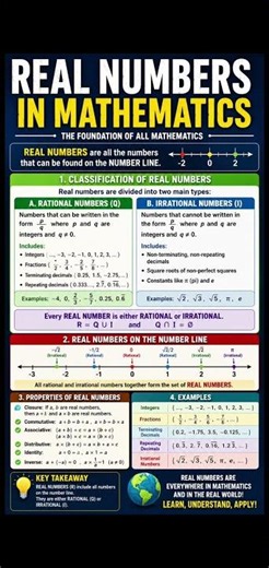 🔢 Real Numbers are the foundation of mathematics!