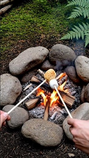 Campfire S'Mores 🍫🔥 | Forest Cooking ASMR