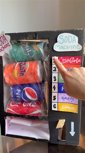 DIY soda machine 🥤 #creative #diy #cardboardcraft #papercrafts #tutorial #papersquishy #craft