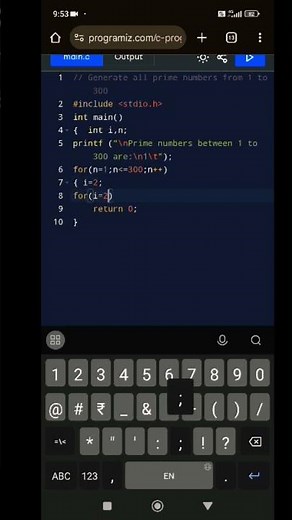 print prime numbers between 1 to 300#c#programming #yt shorts #numbers