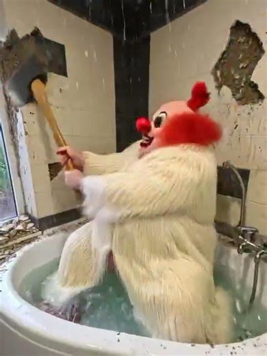 FAT CLOWN in Bathtub SMASHES WALLS – Total Bathroom Destruction Chaos! 🤡🛁💥😂